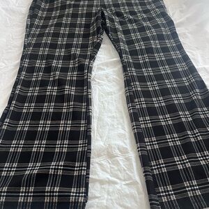 Maurices Black and White Plaid Boot Cut Pants